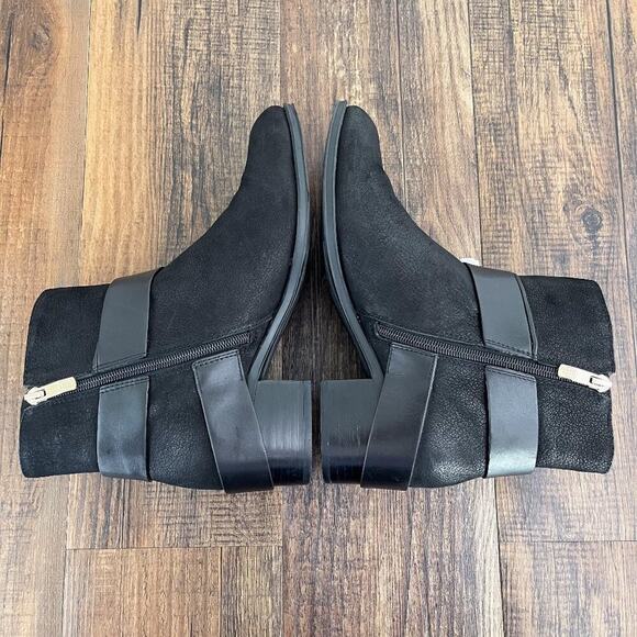 Vince Camuto Moto Buckle Boot Strappy Leather Wrap Western Zip Up Size 8.5 Black - Picture 6 of 15